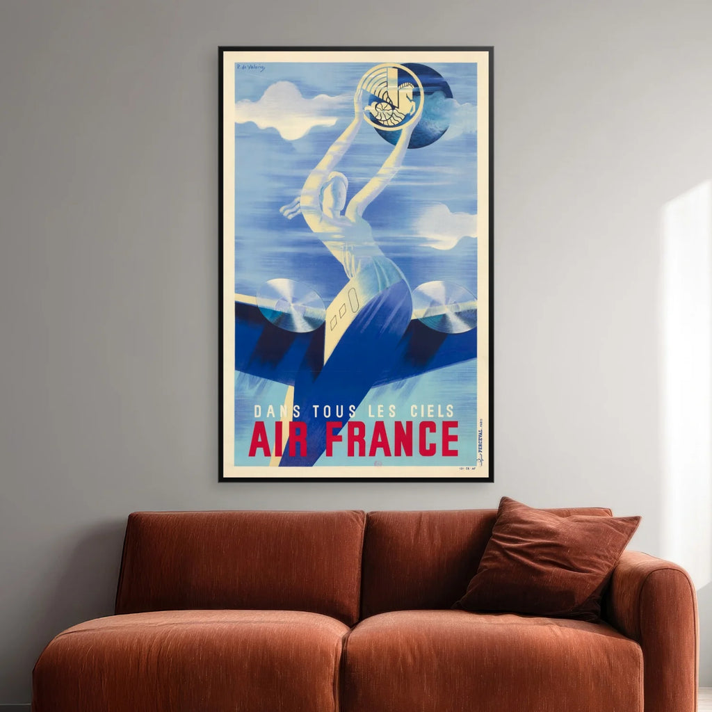 Air France 1936 - Reklameplakat - 45×70 cm – billede 2