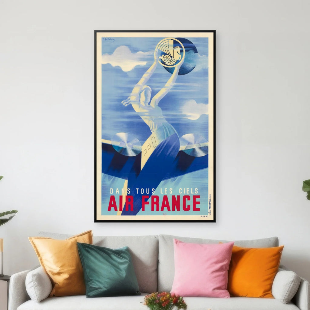 Air France 1936 - Reklameplakat - 45×70 cm – billede 3