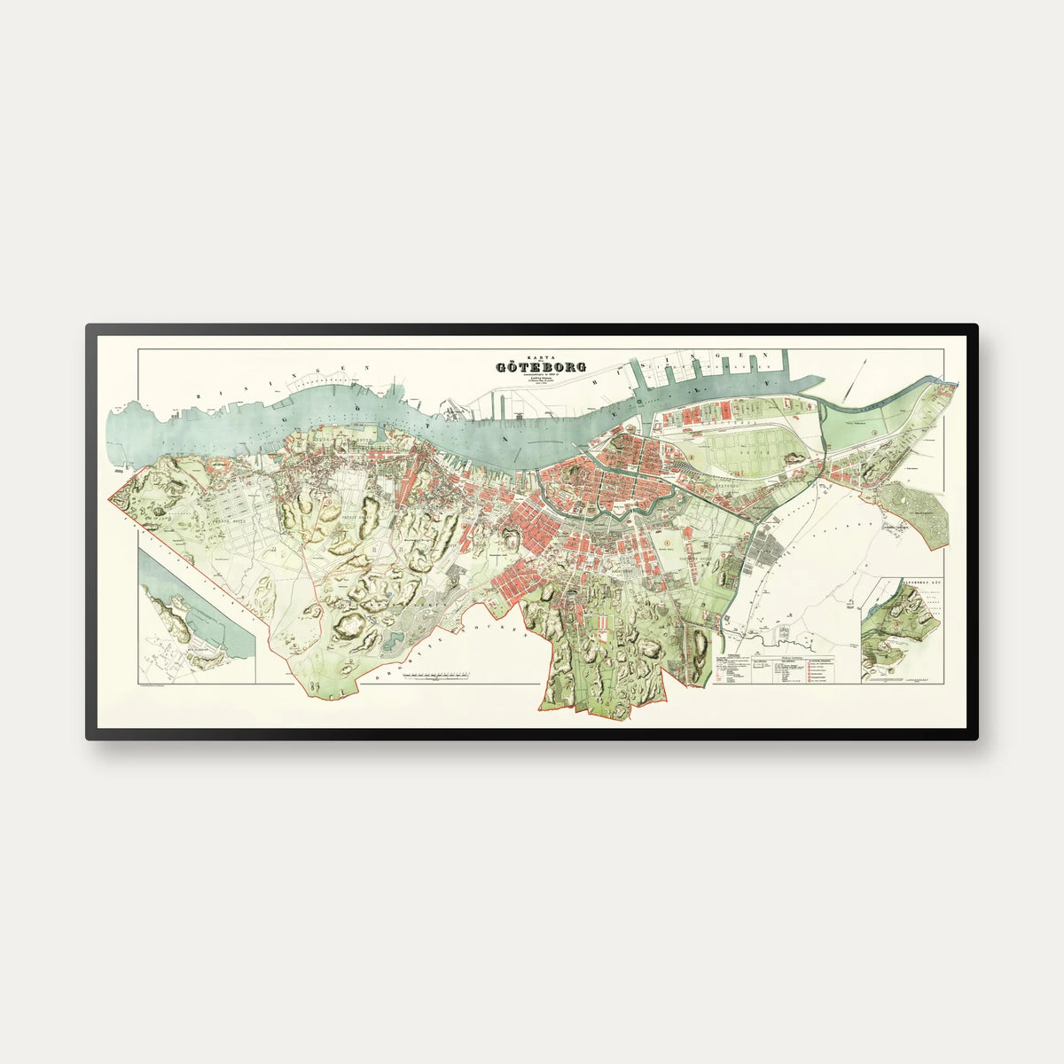 Gøteborg 1888 - Bykort - 75×35 cm – billede 1