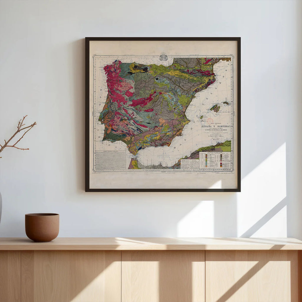 Spanien og Portugal 1879 - Geologisk kort – billede 3
