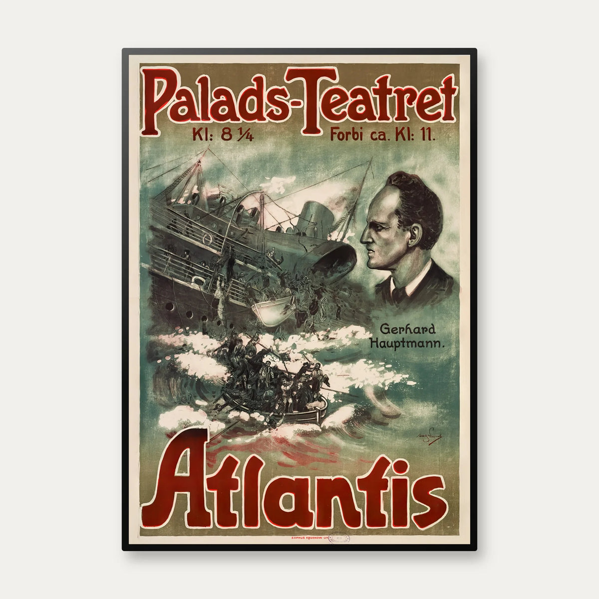 Atlantis 1913 - Dansk filmplakat – billede 1