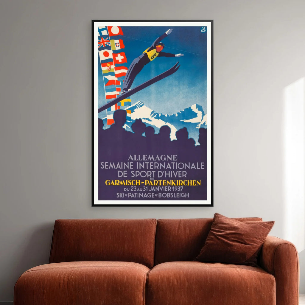 Skihop 1936 - Garmish-Partenkirchen - 50×77 cm – billede 2