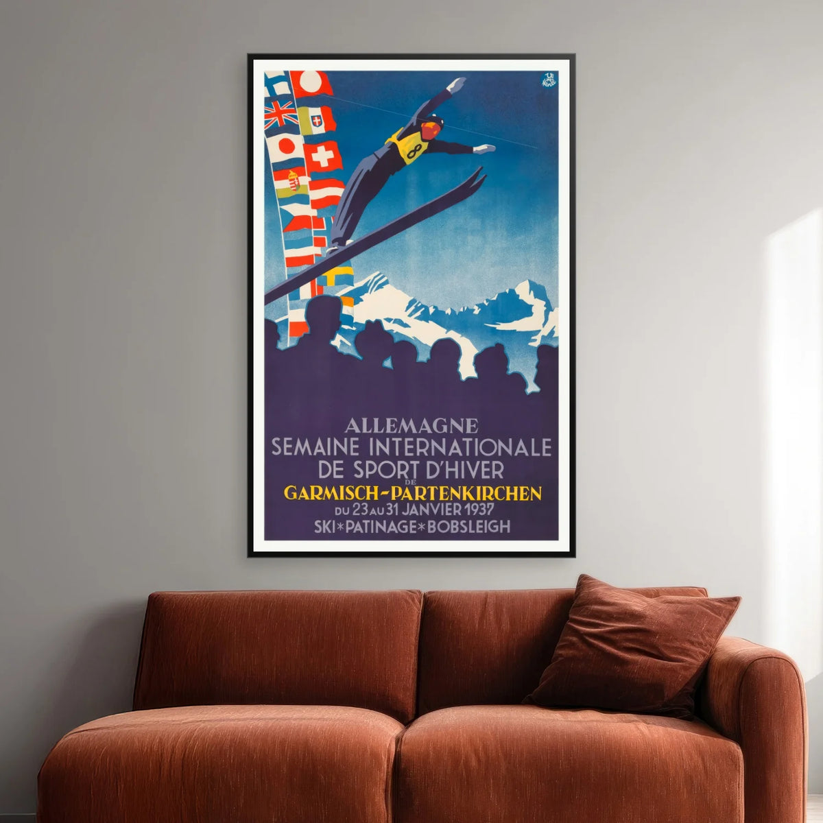 Skihop 1936 - Garmish-Partenkirchen - 50×77 cm – billede 2