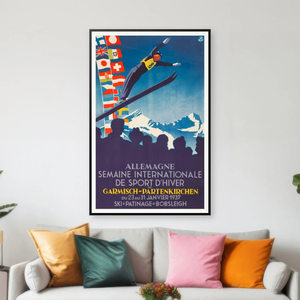 Skihop 1936 - Garmish-Partenkirchen - 50×77 cm – billede 3