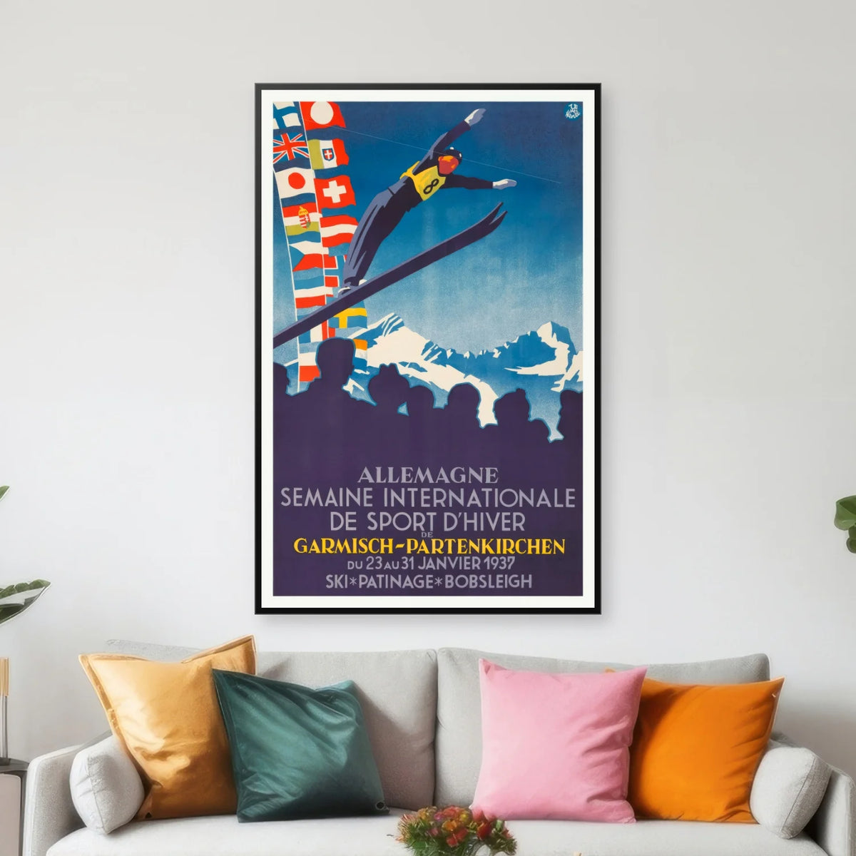 Skihop 1936 - Garmish-Partenkirchen - 50×77 cm – billede 3