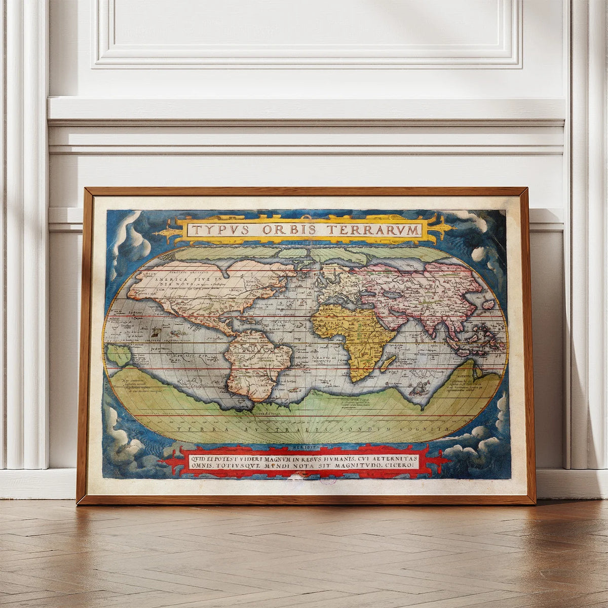 Verdenskort 1570 - Typus Orbis Terrarum - Plakat – billede 2