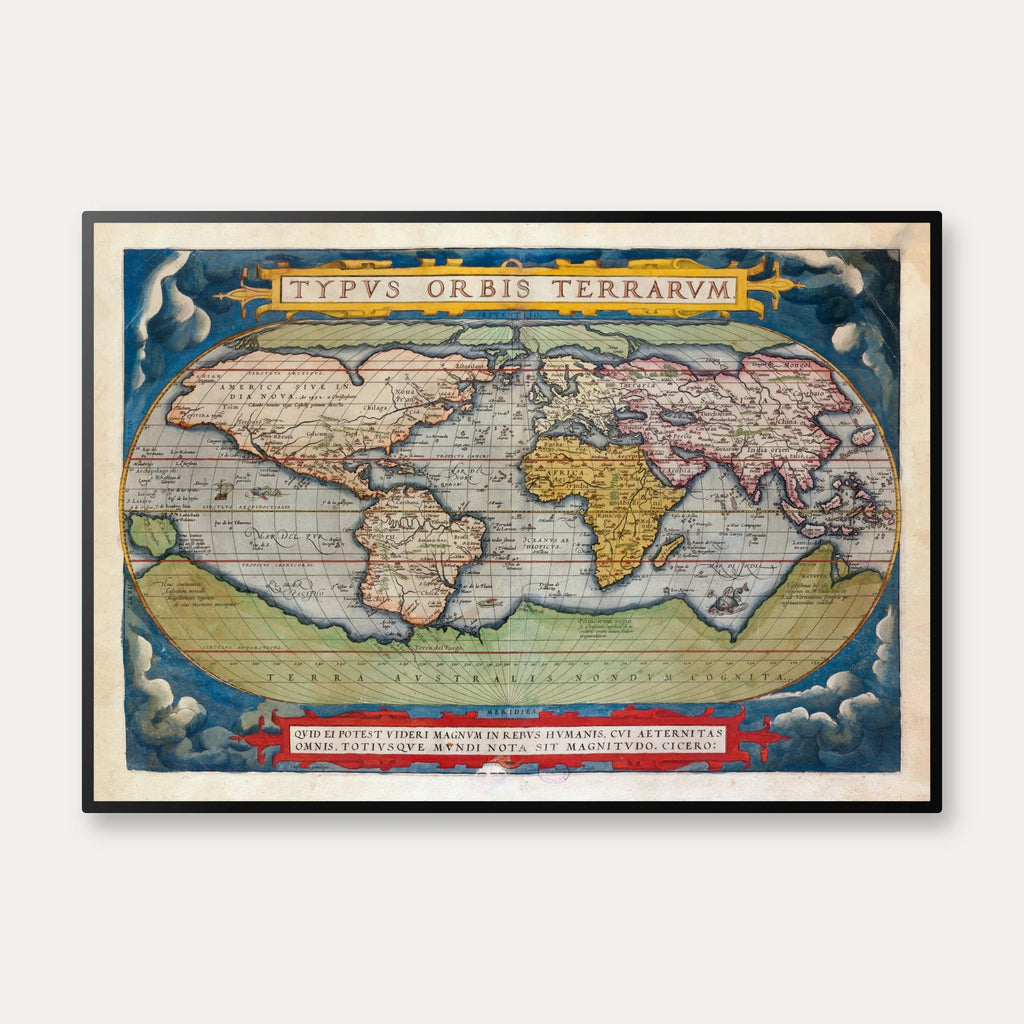 Verdenskort 1570 - Typus Orbis Terrarum - Plakat – billede 1