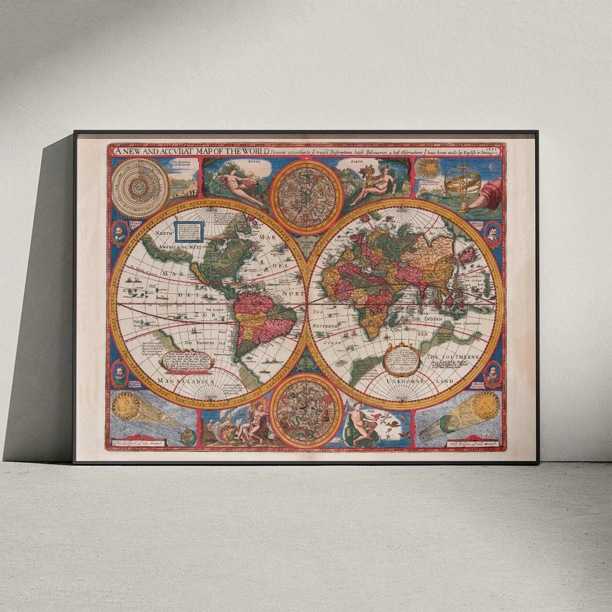 Map of the World 1651 - Plakat – billede 3