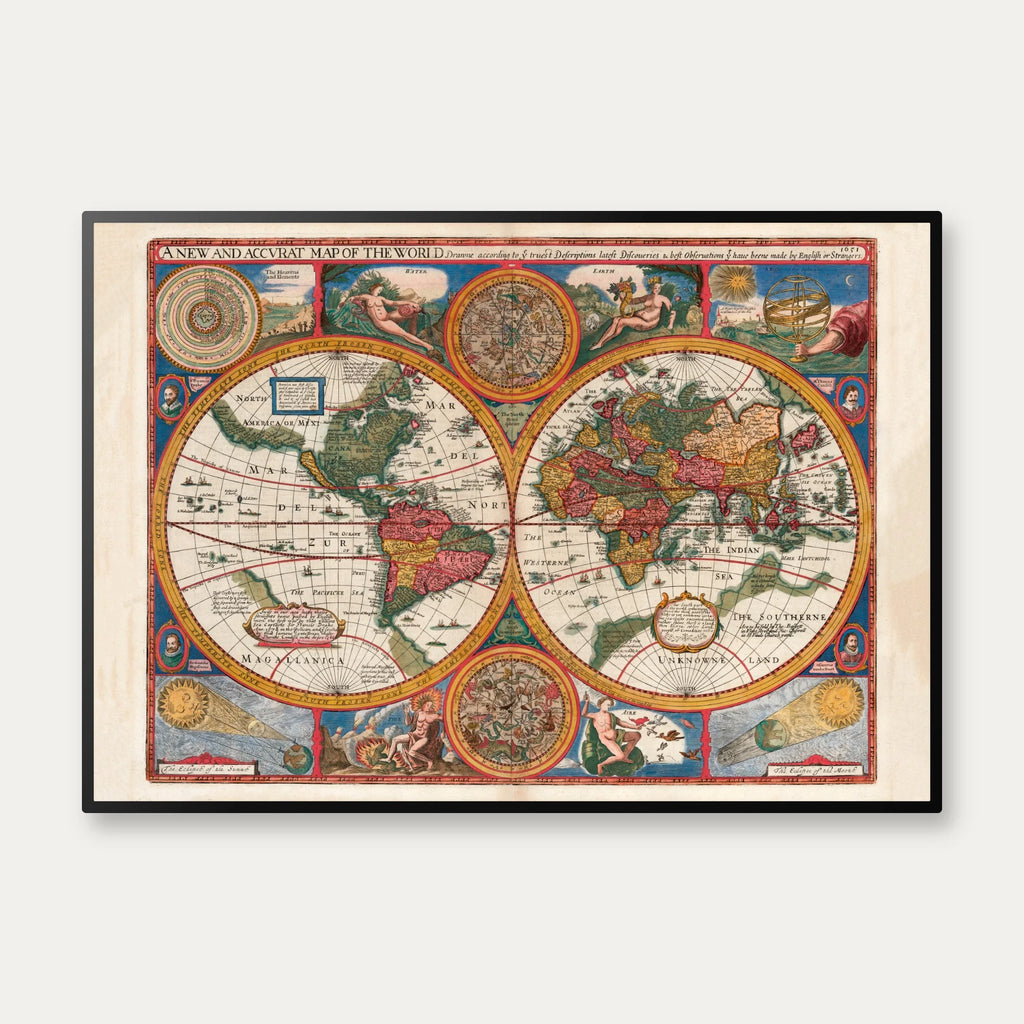 Map of the World 1651 - Plakat – billede 1