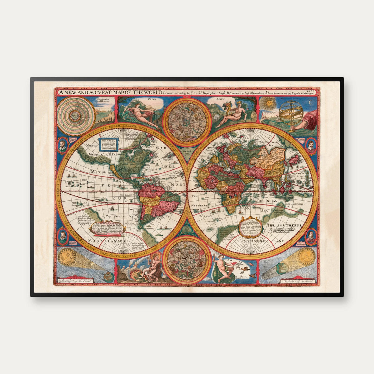 Map of the World 1651 - Plakat – billede 1