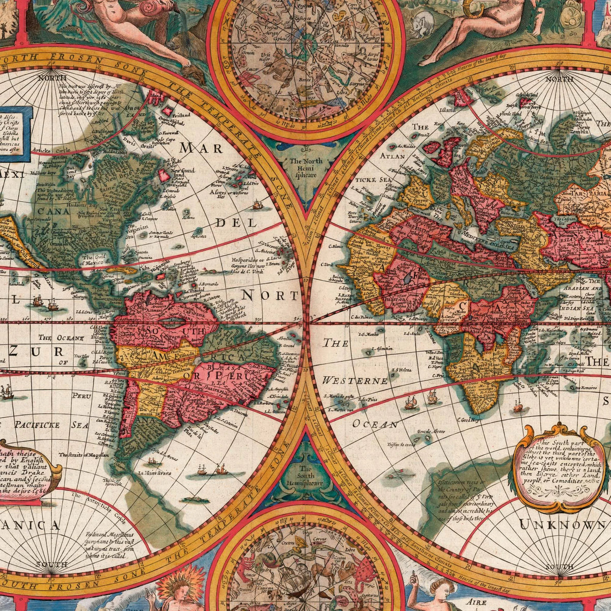 Map of the World 1651 - Plakat – billede 4