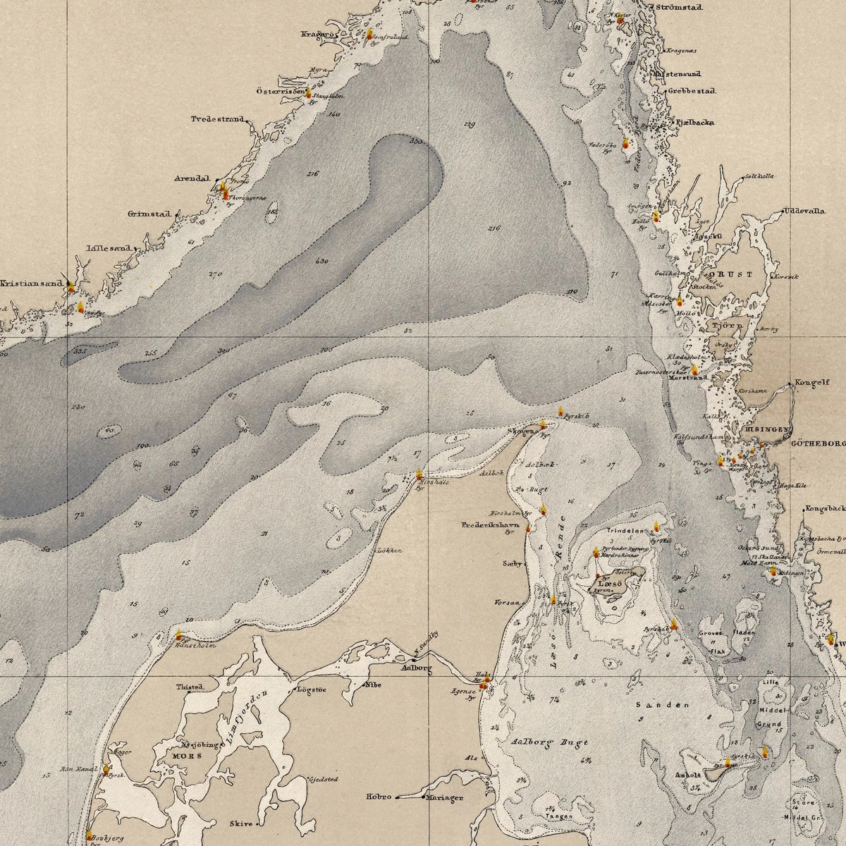 Skagerrak og Kattegat 1877 - Maritimt oversigtskort – billede 4
