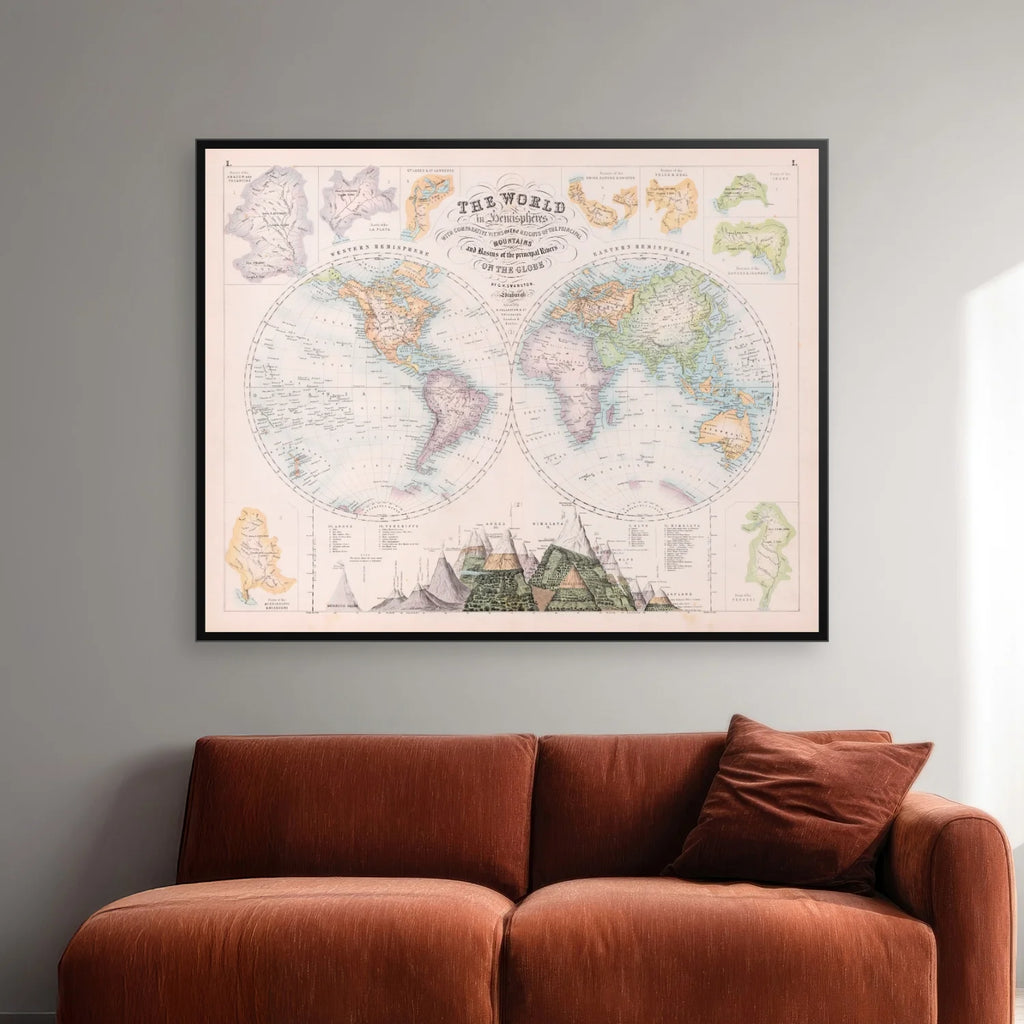 Verden i højder 1849 - Plakat - 75×60 cm – billede 2