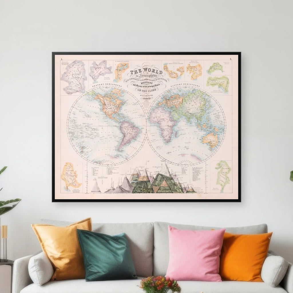 Verden i højder 1849 - Plakat - 75×60 cm – billede 3