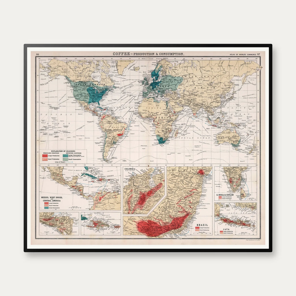 Kaffe i verden 1907 - Plakat - 75×63 cm – billede 1