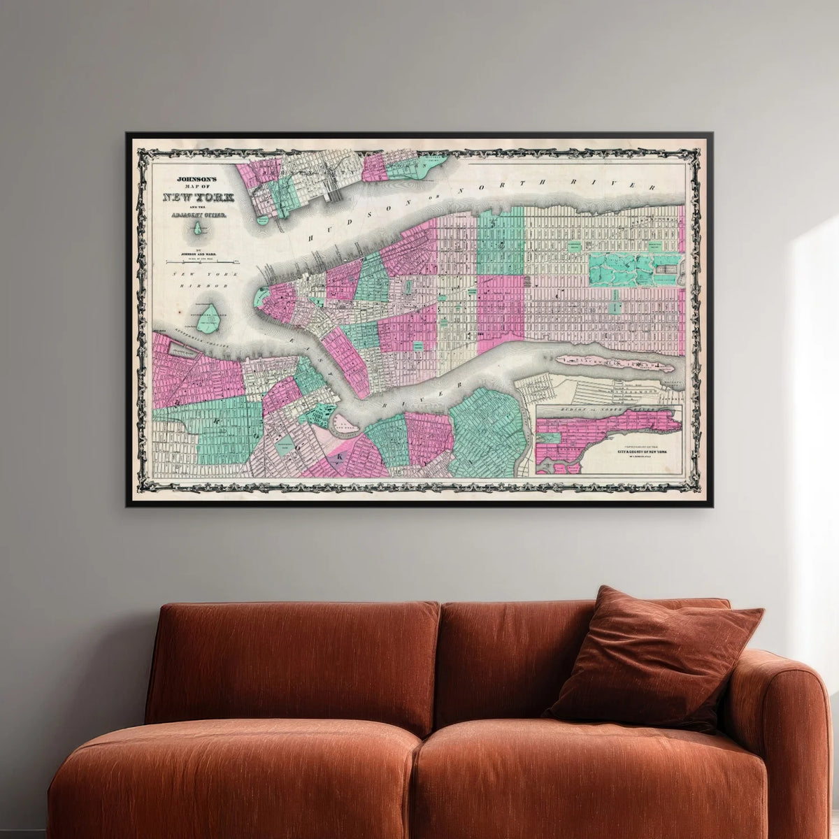 New York City 1862 - Bykort - 78×50 cm – billede 2