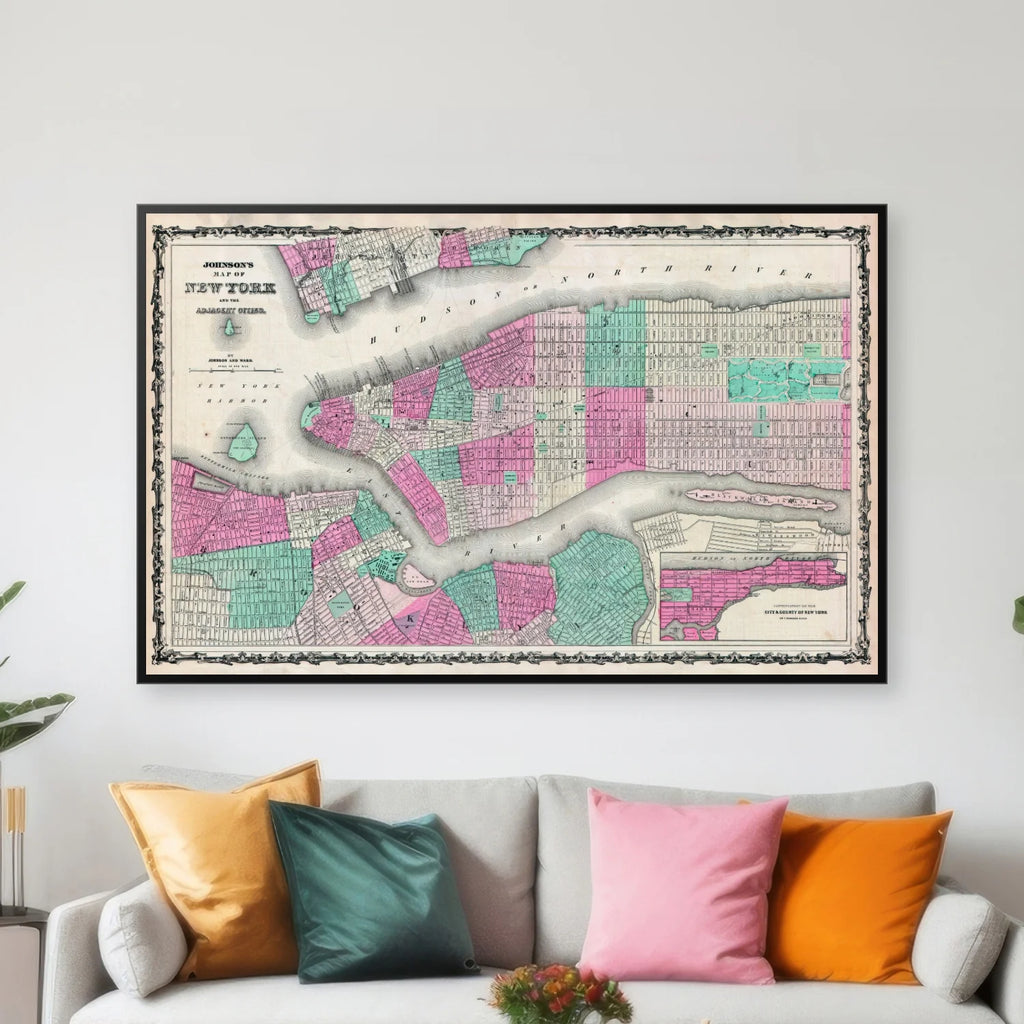 New York City 1862 - Bykort - 78×50 cm – billede 3