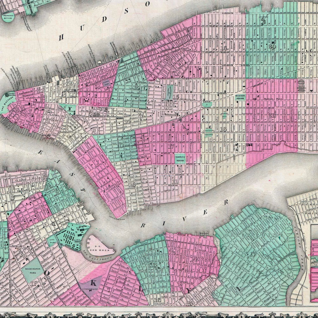New York City 1862 - Bykort - 78×50 cm – billede 4