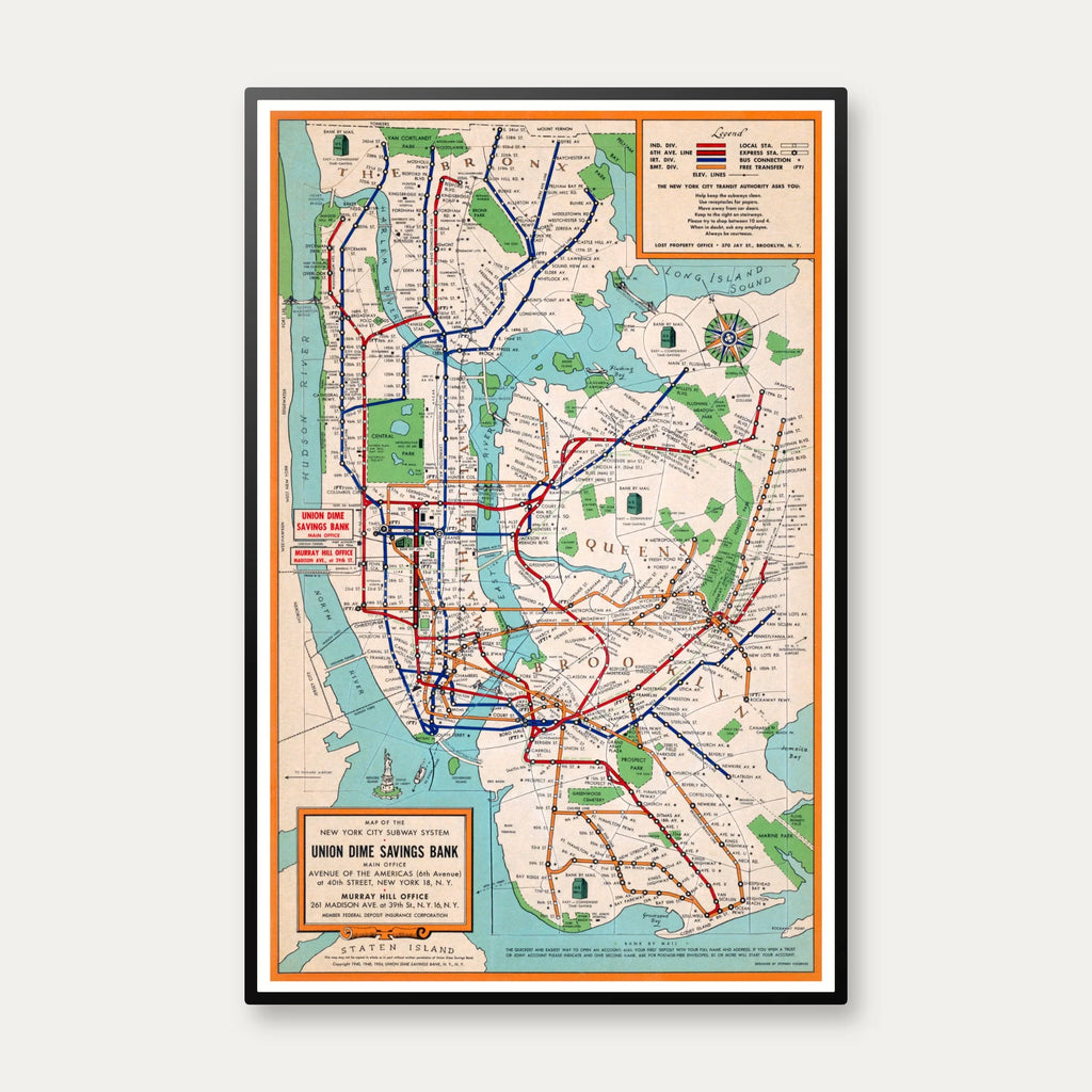 New York Subway - Plakat - 46×70 cm – billede 1
