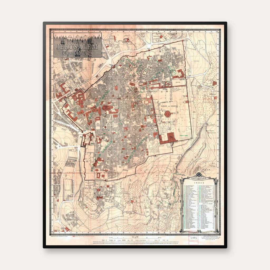 Jerusalem 1920 - Bykort - 45×55 cm – billede 1