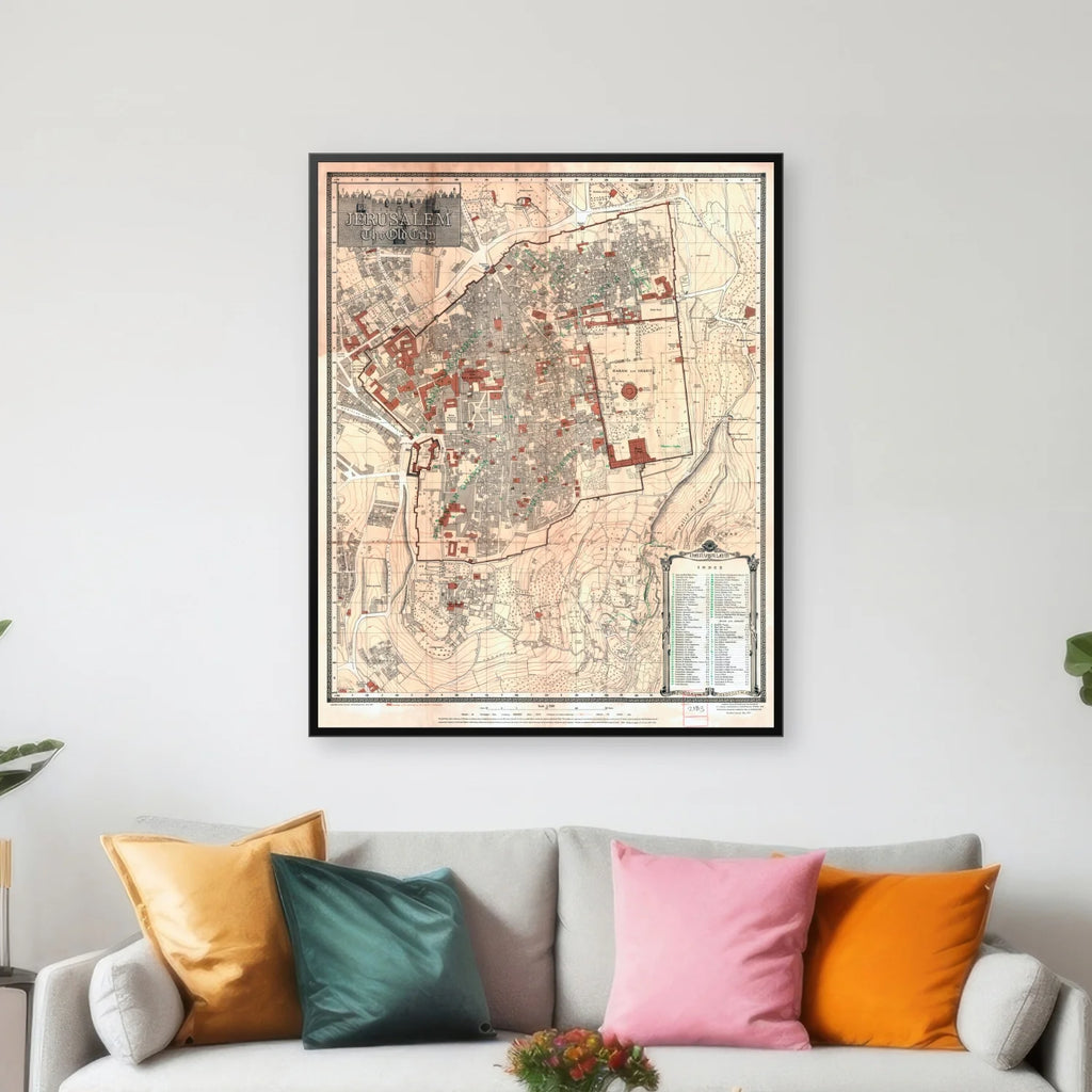 Jerusalem 1920 - Bykort - 45×55 cm – billede 3