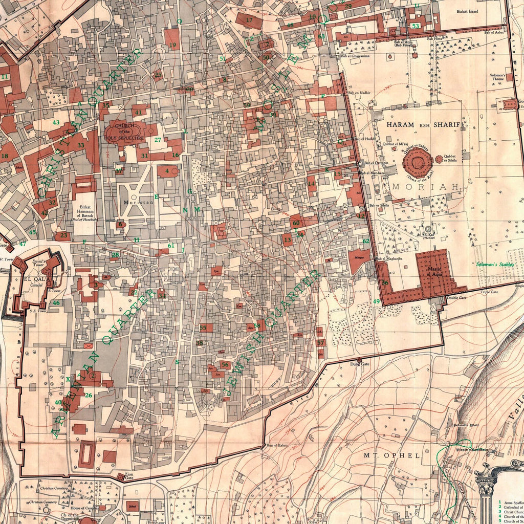 Jerusalem 1920 - Bykort - 45×55 cm – billede 4