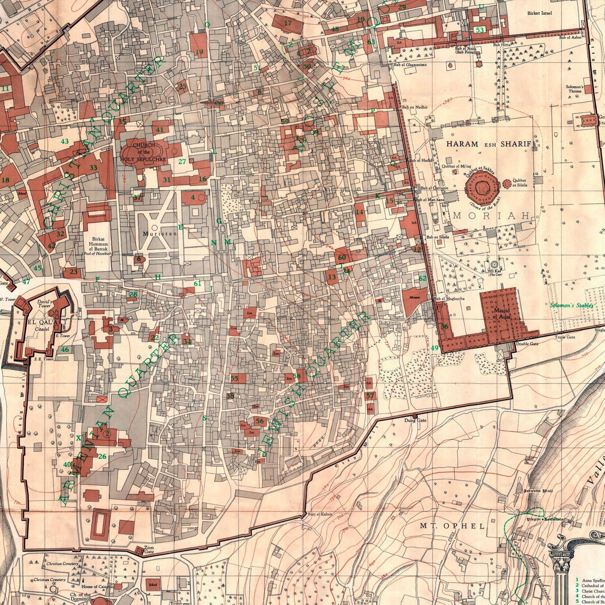 Jerusalem 1920 - Bykort - 45×55 cm – billede 4