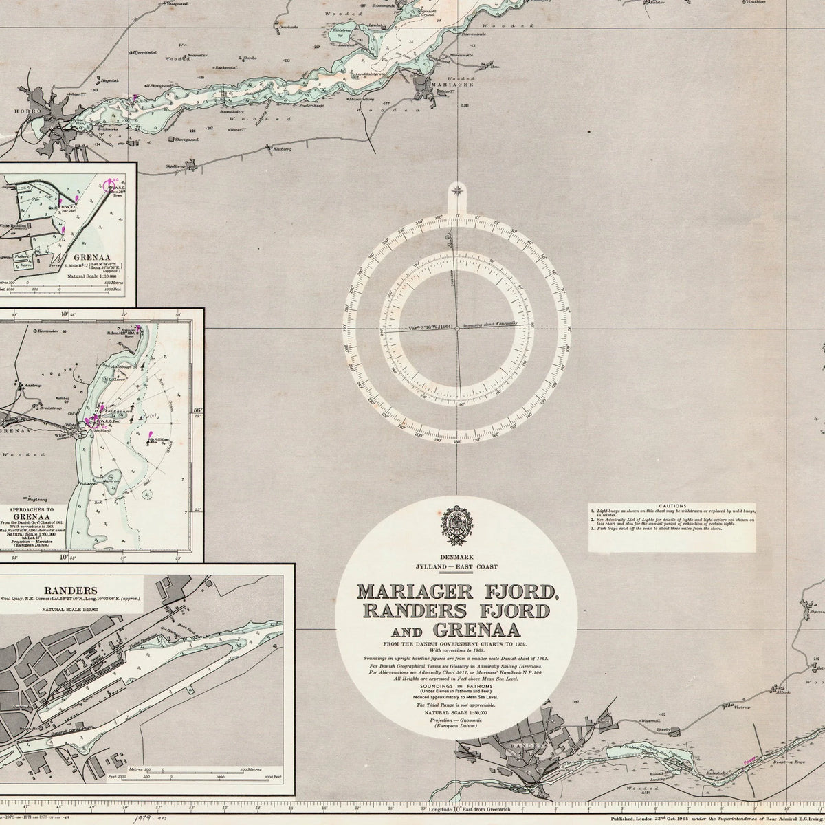 Mariager Fjord 1969 - Søkort – billede 4