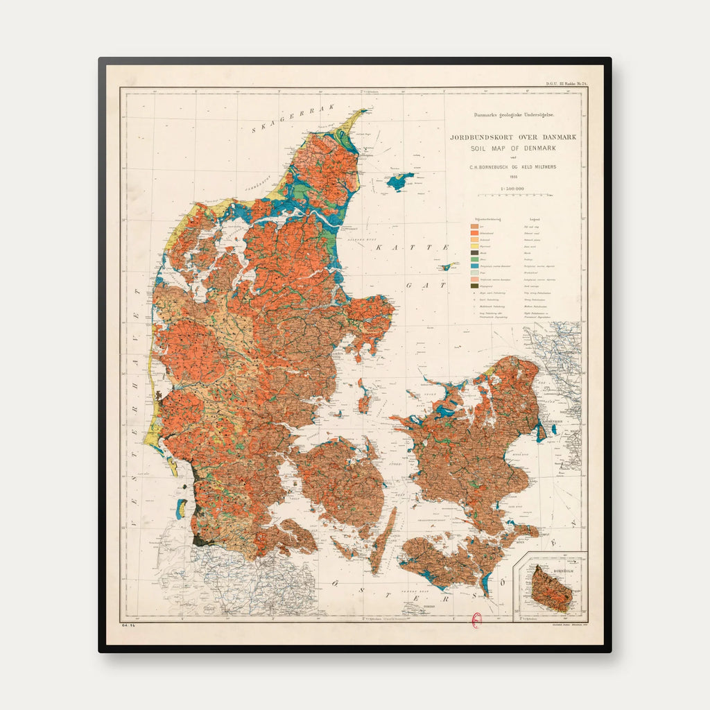 Jordbunden i Danmark 1984 - Geologisk kort - 50×58 cm – billede 1