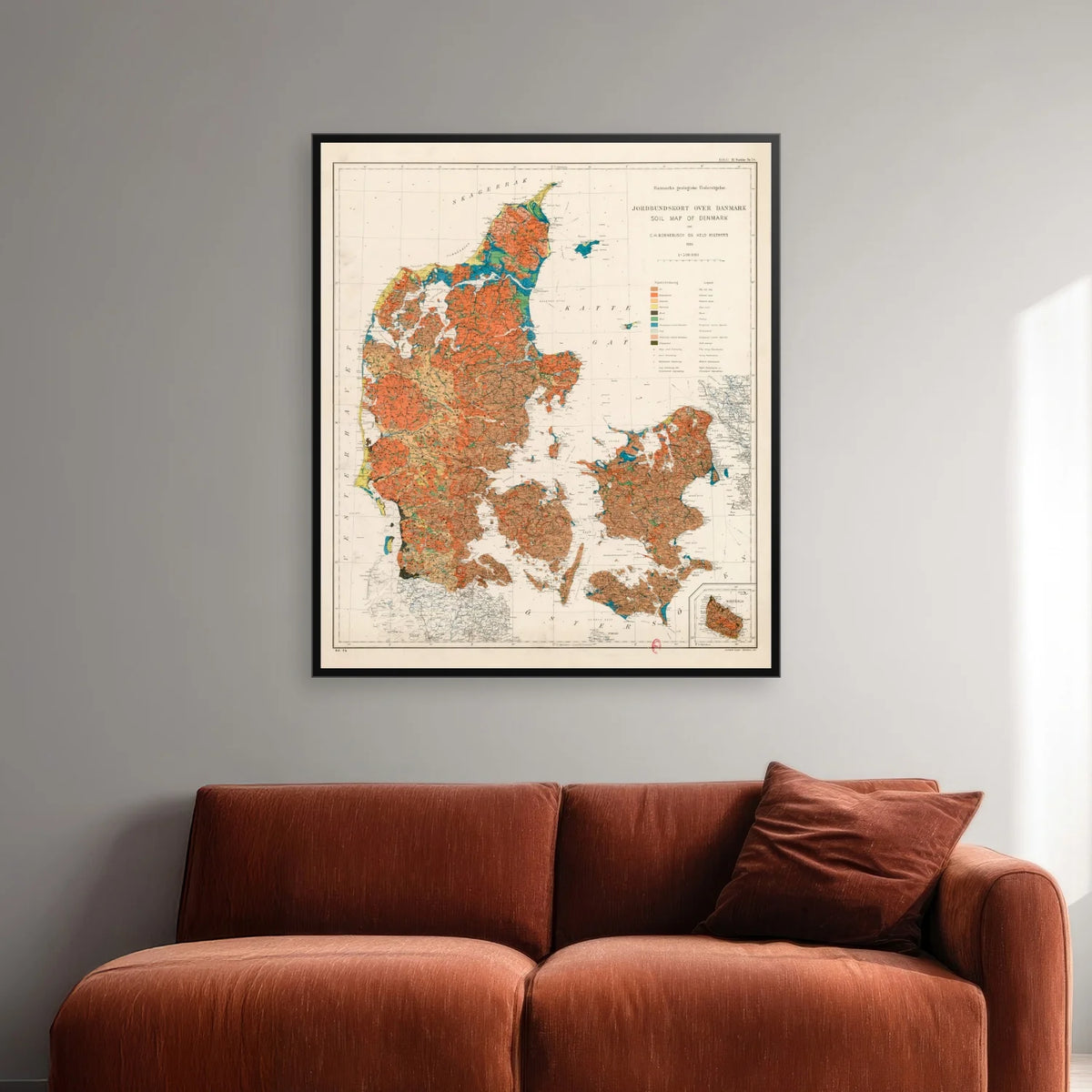 Jordbunden i Danmark 1984 - Geologisk kort - 50×58 cm – billede 2