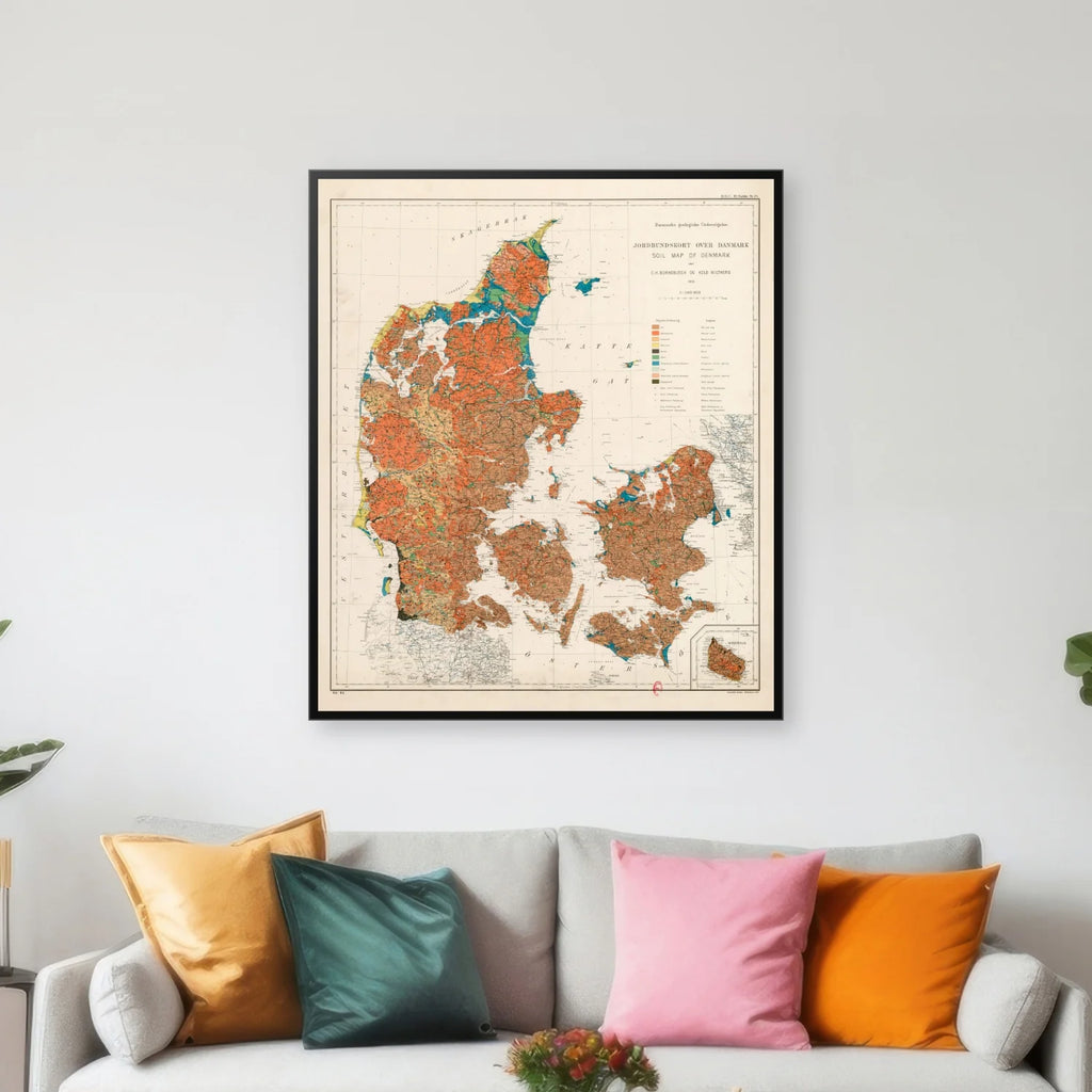 Jordbunden i Danmark 1984 - Geologisk kort - 50×58 cm – billede 3
