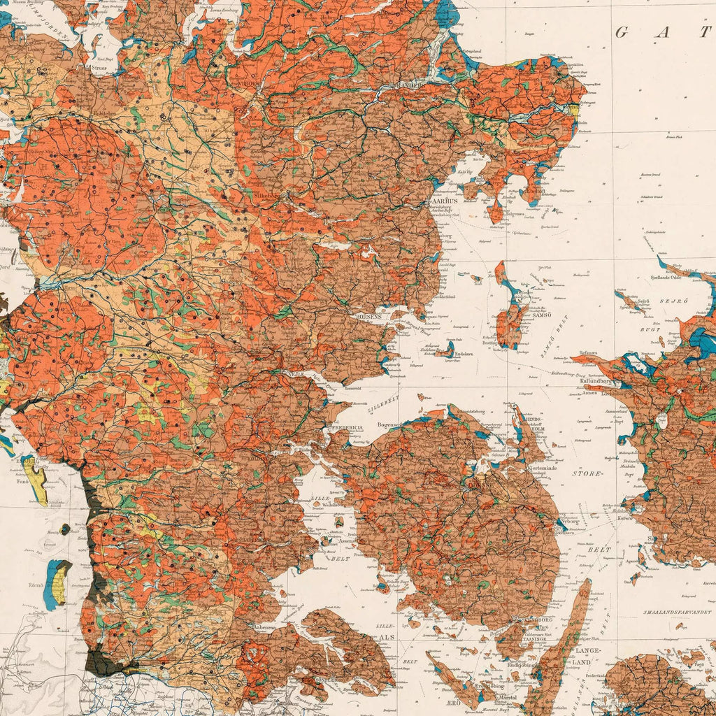 Jordbunden i Danmark 1984 - Geologisk kort - 50×58 cm – billede 4