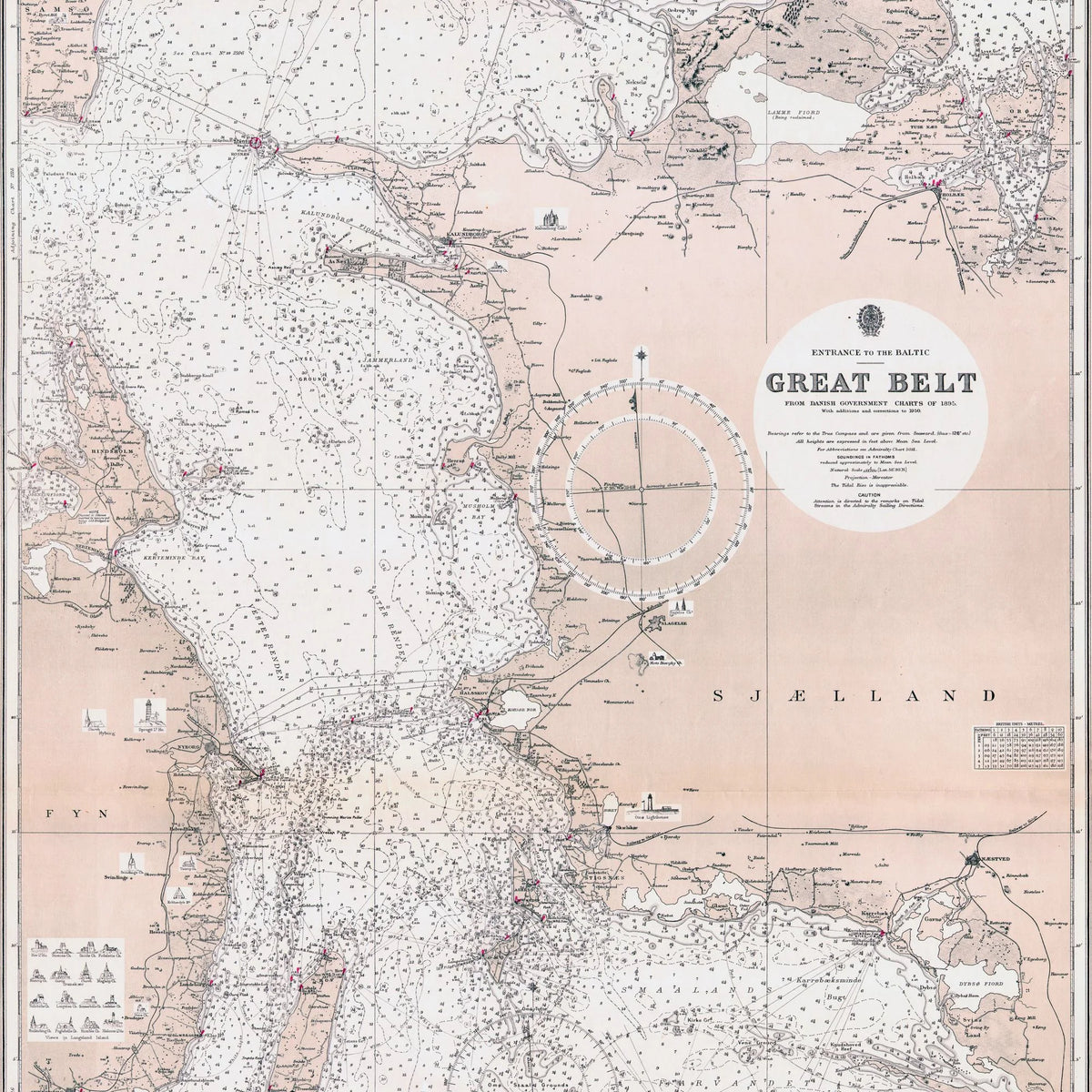 Storebælt 1897 - Søkort - 43×80 cm – billede 4