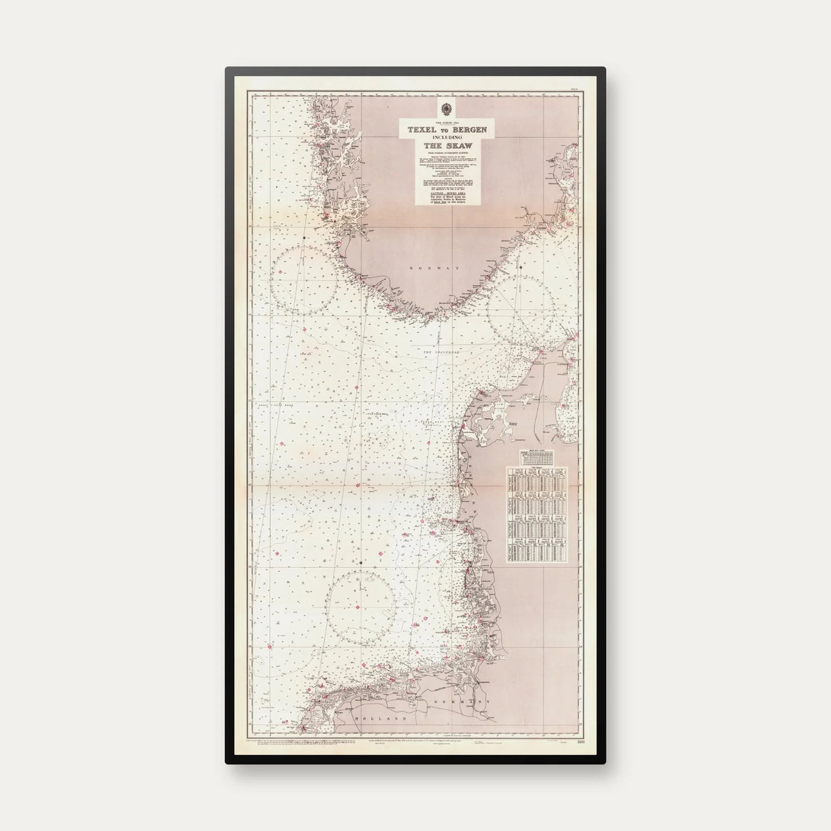 Texel-Bergen 1940 - Søkort - 44×80 cm – billede 1