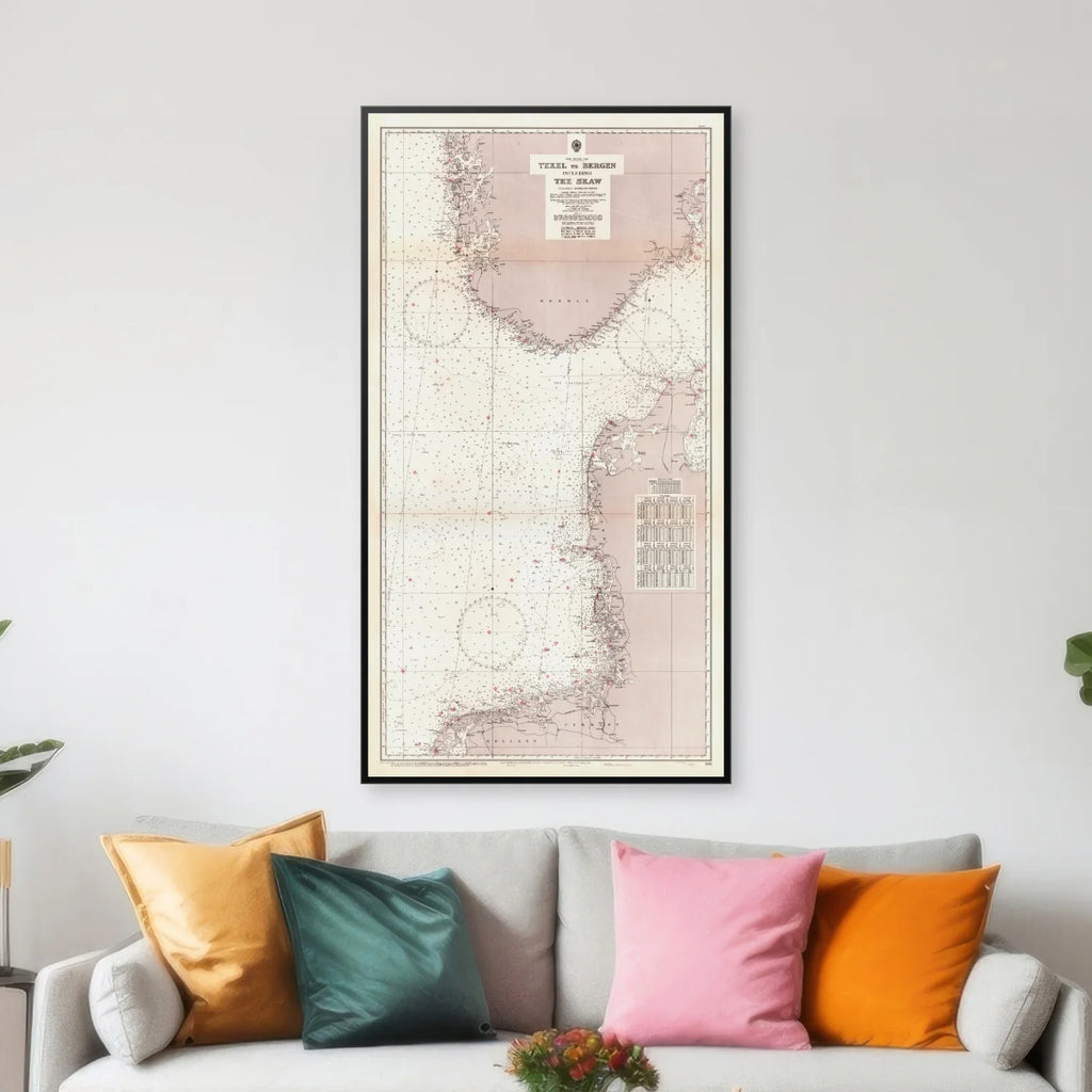 Texel-Bergen 1940 - Søkort - 44×80 cm – billede 3