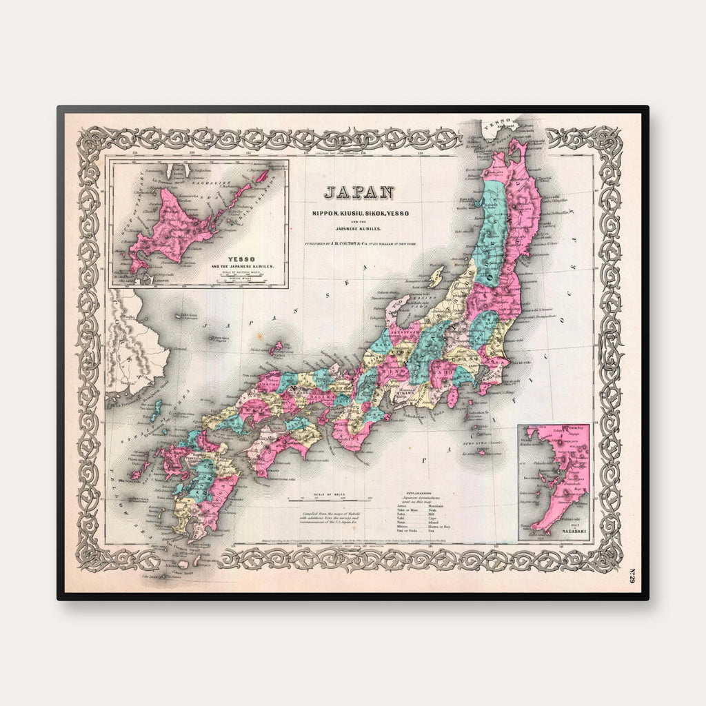 Japan 1855 - Kort - 60×50 cm – billede 1