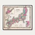Japan 1855 - Kort - 60×50 cm – billede 1