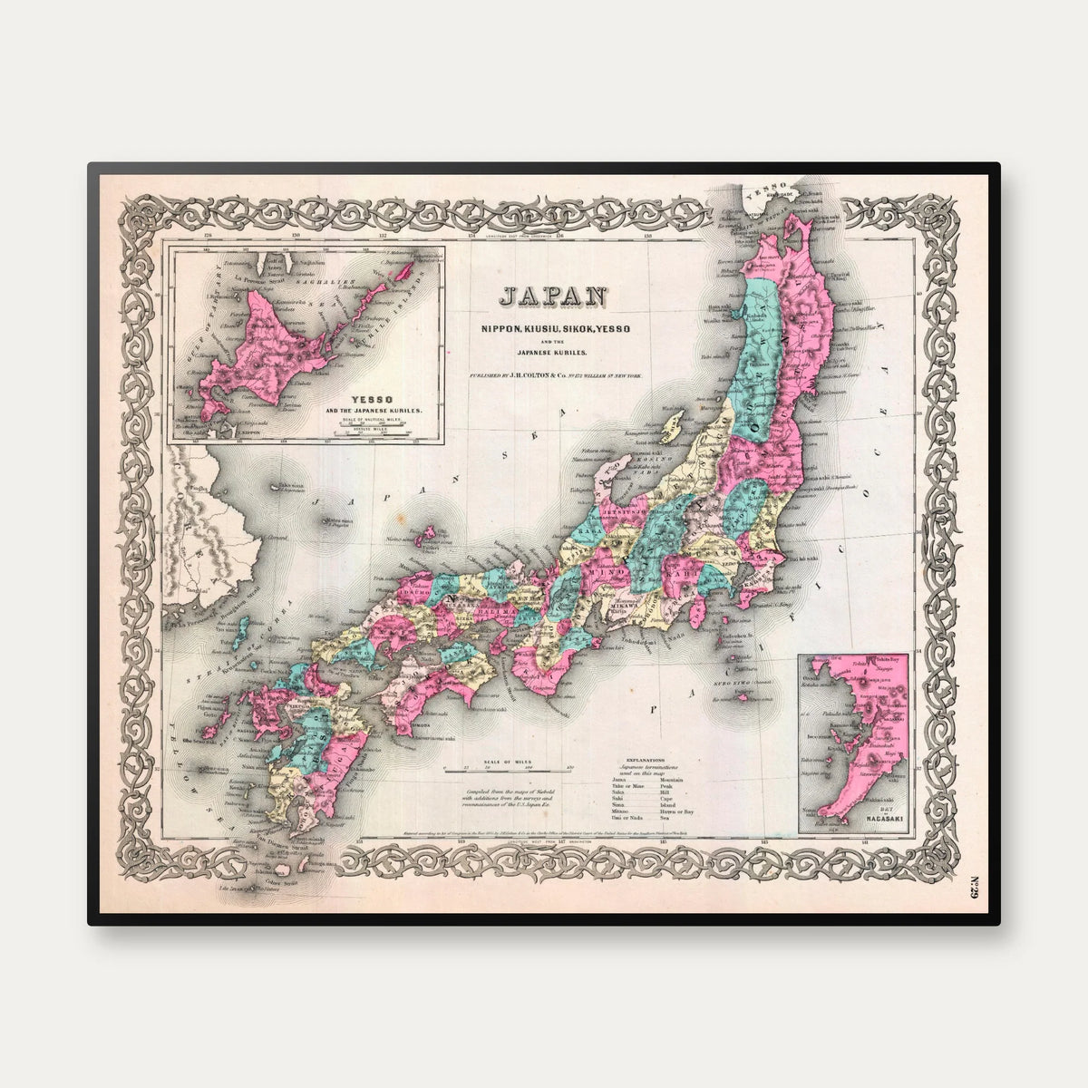 Japan 1855 - Kort - 60×50 cm – billede 1