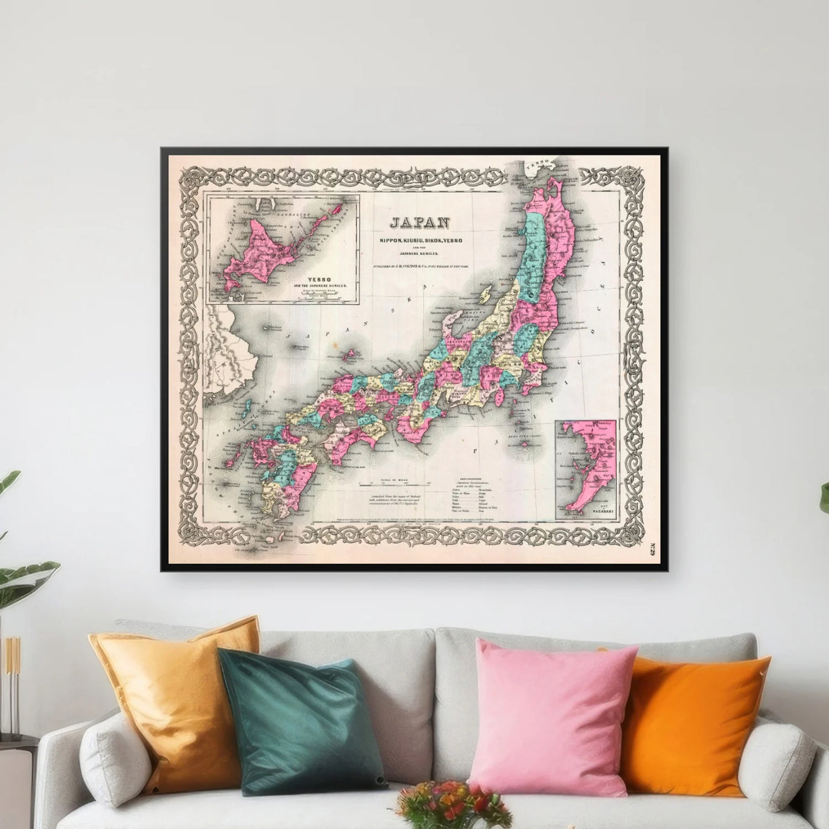 Japan 1855 - Kort - 60×50 cm – billede 3