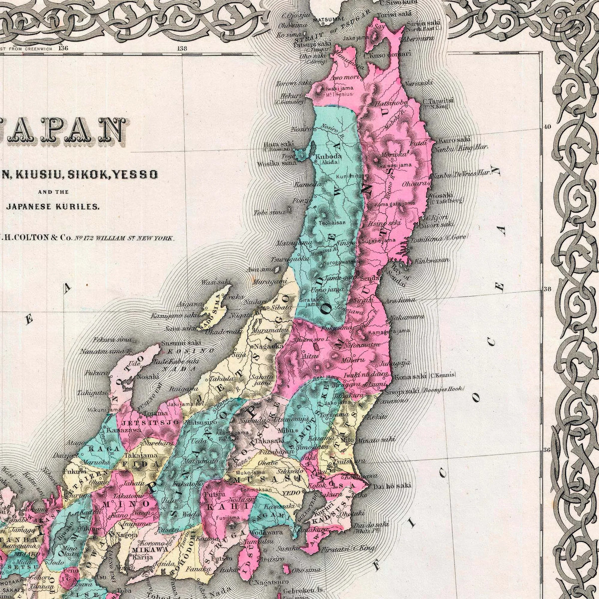 Japan 1855 - Kort - 60×50 cm – billede 4