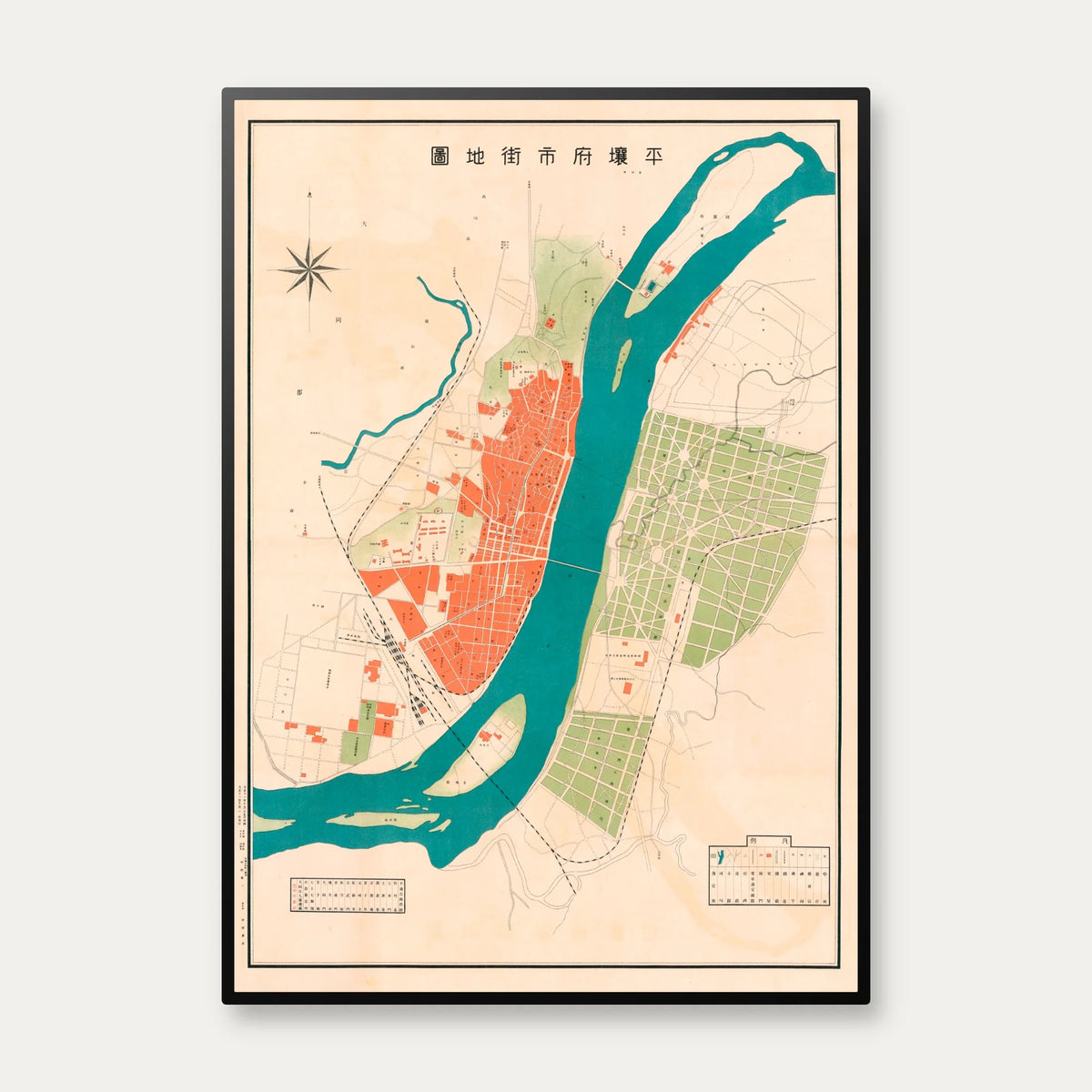 Pyongyang Nordkorea 1922 - Bykort – billede 1