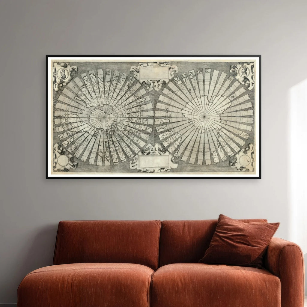 Floriano verdenskort 1650 - 87×50 cm – billede 2