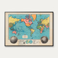 Politisk verdenskort 1942 - Plakat – billede 1