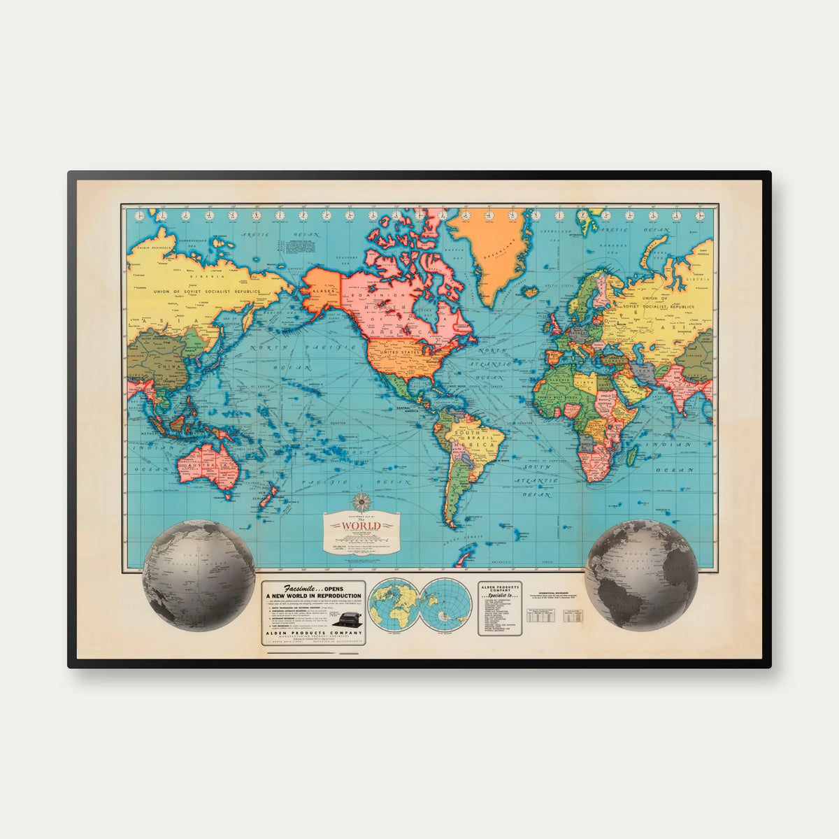 Politisk verdenskort 1942 - Plakat – billede 1