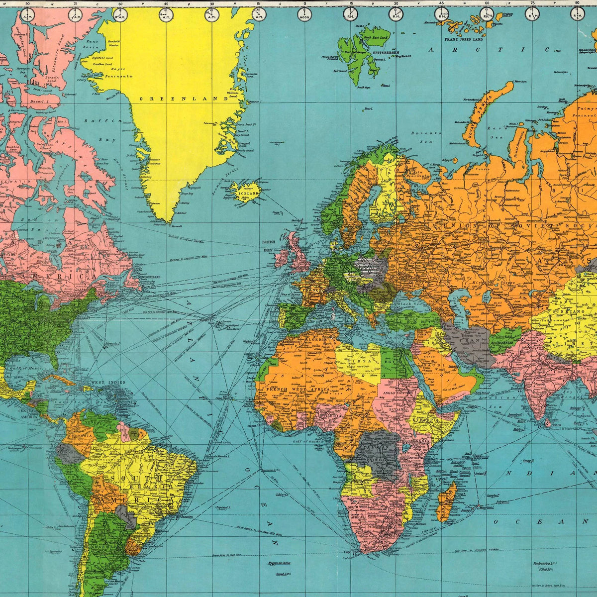 Standard map of the World - Plakat - 78×50 cm – billede 4