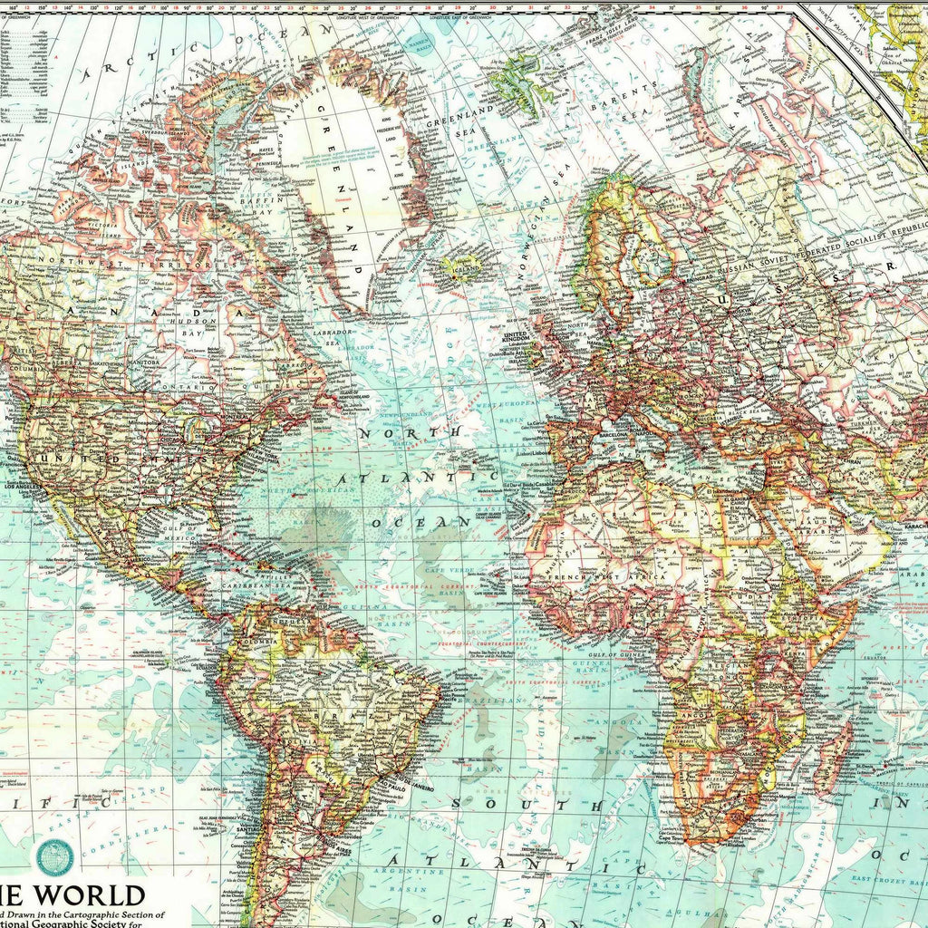 National Geographic 1957 - Verdenskort – billede 4