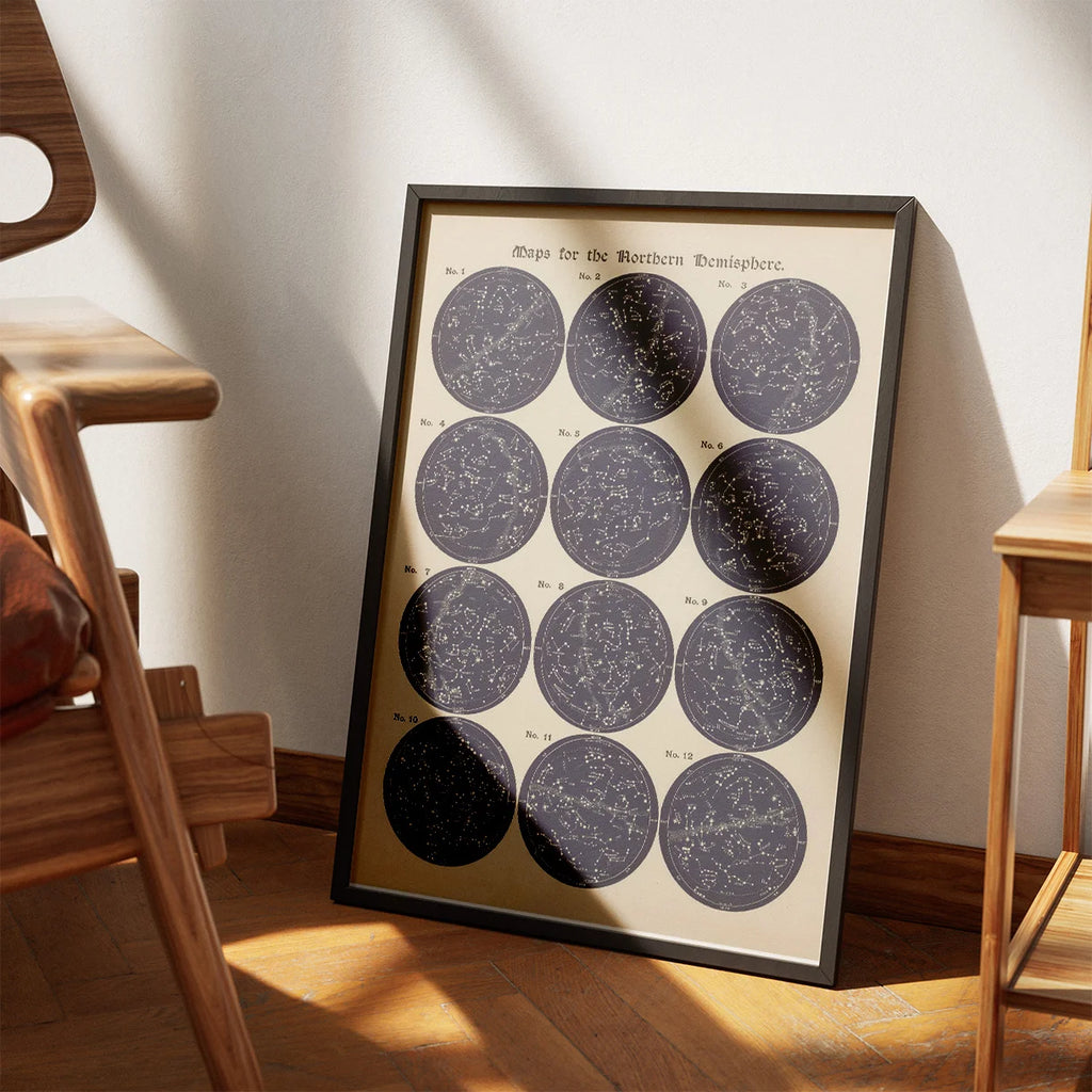 Stjernekort 1884 - Astronomi - Plakat – billede 3