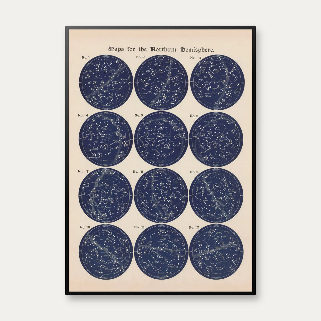 Stjernekort 1884 - Astronomi - Plakat – billede 1