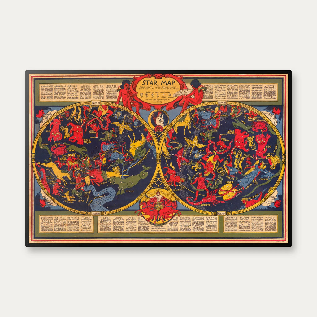Shurtleff's Stjernekort 1930 - Astronomi - 70×47 cm – billede 1