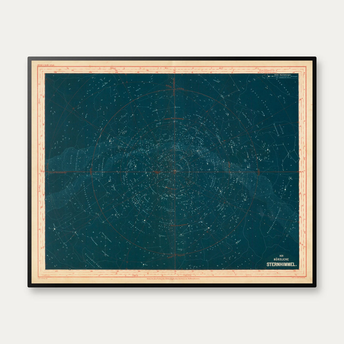 Den nordlige himmel 1870 - 63×50 cm – billede 1